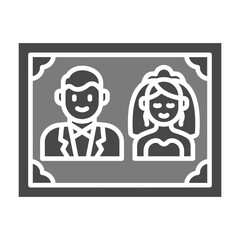 Wedding Photos Greyscale Glyph Icon
