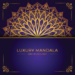 Luxury gold mandala background in islamic arabesque style for invitation