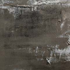 Grunge texture of an old, worn, damaged  wall of an abandoned house, in which saltpeter appears. Made digitally. Illustration.