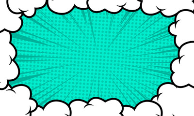 Comic pop art abstract frame background