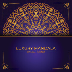 Luxury gold mandala background in islamic arabesque style for invitation