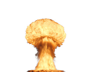 3d Rendering of a nuclear bomb explosion with alpha