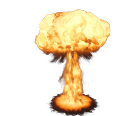 3d Rendering of a nuclear bomb explosion with alpha