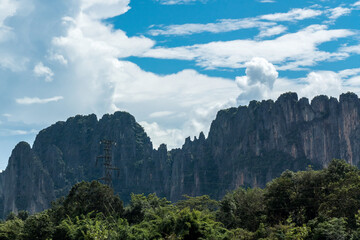 Mountain Landscape in Meuang Feuang District of Vientiane Province, Laos