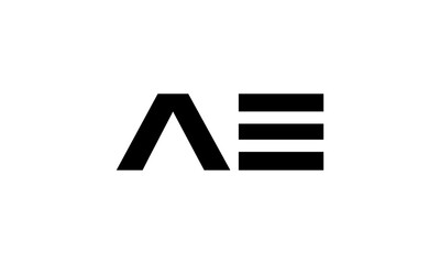 Abstract letter AE logo design template. Impossible creative sign. Vector icon