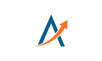 Letter A Financial Logo. Finance and Financial Investment Development Logo Template Concept with Business Growth Arrow