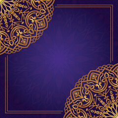 Luxury mandala golden circle frame transparent with vintage gold circular pattern