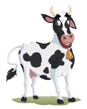 Illustration of white cow with spots