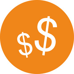 dollar icon in orange circle