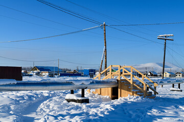 Gas pipeline in Russia, Siberia, Oymyakon