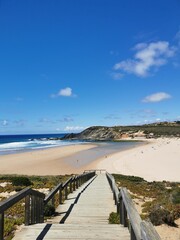 a wide beach on the west coast of Portugal