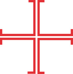 Obraz premium the line forms a red plus