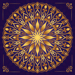 Luxury gold mandala background in islamic arabesque style for invitation
