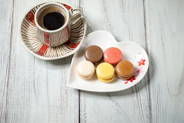 コーヒーとマカロン