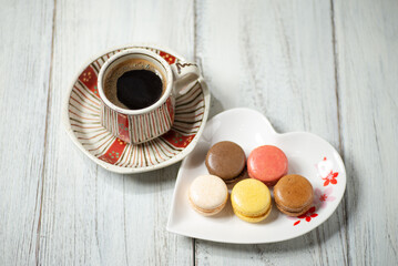 コーヒーとマカロン