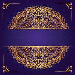 Luxury mandala golden circle frame transparent with vintage gold circular pattern