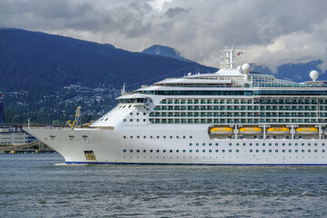 Royal Caribbean cruiseship cruise ship liner Serenade of the Seas sail away departure from...