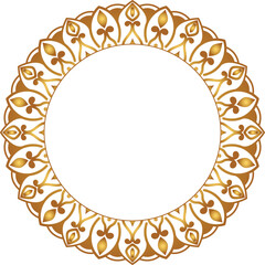 Luxury mandala golden circle frame transparent with vintage gold circular pattern