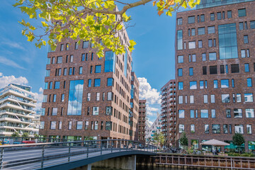 New built city called the docklands Oeen in central Aarhus, Denmark