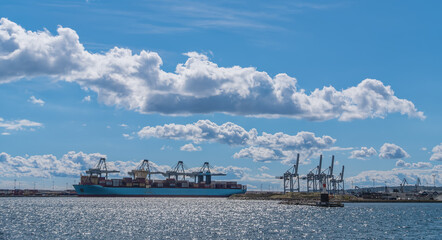 Industrial Cranes in Aarhus harbor, Denmark