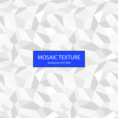 Vector seamless abstract geometric pattern. White and gray repeatable mosaic tile texture. Polygon endless creative background