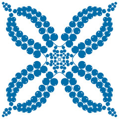 Floral pattern for decorating ceramic tiles in Spanish Azulejo style, blue illustration