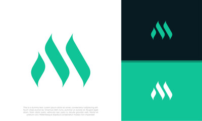 Initials M logo design. Initial Letter Logo. Innovative high tech logo template.
