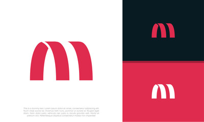 Initials M logo design. Initial Letter Logo. Innovative high tech logo template.