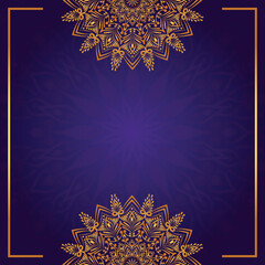 Luxury mandala golden circle frame transparent with vintage gold circular pattern