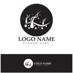 Obraz premium Hair treatment logo hair transplantation logo,removal logo vector image design illustration