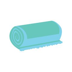Rolled-up green towel vector illustration