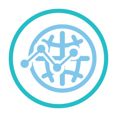 Analytics, globe, network, statistics icon