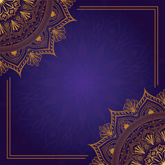 Luxury mandala golden circle frame transparent with vintage gold circular pattern