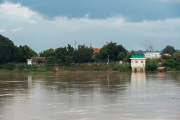 Riverside of Mekong River in Ubon Ratchathani Province of Thailand