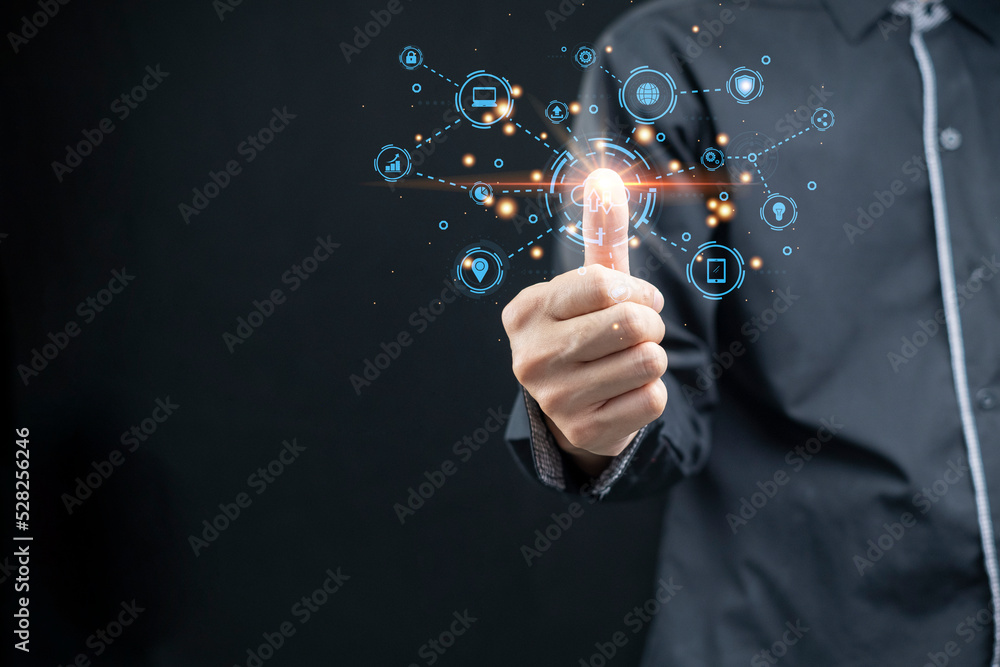 Poster concept digital transformation the future world internet of things new technologies,big data busines