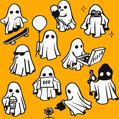 ghost icon illustration in various attractive styles