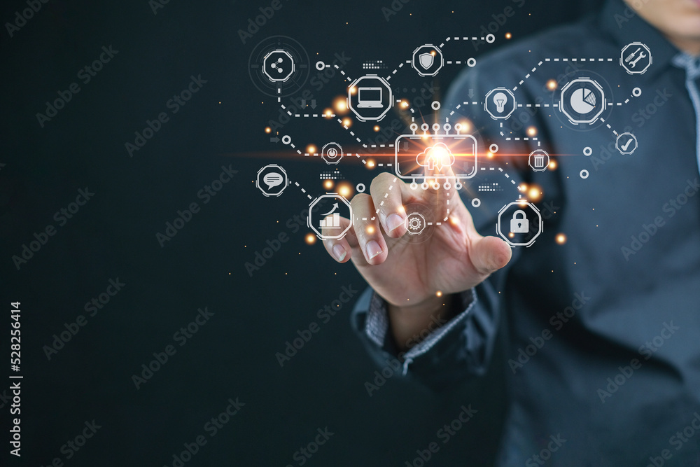 Poster concept digital transformation the future world internet of things new technologies,big data busines