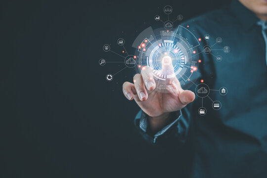 Concept digital transformation the future world internet of things New Technologies,Big Data Business Process Strategies customer service management cloud computing Smart industry, AI technology