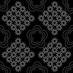 Background wallpaper and seamless artwork illustration texture of vector graphic line design isolated flat trendy design for cotton beautiful pattern colorful fabric flowers style paper craft sheet 