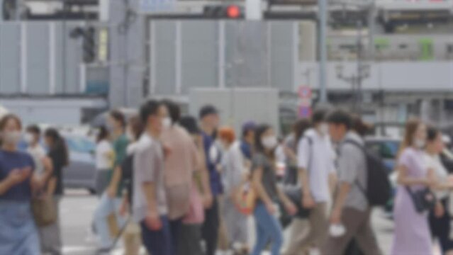 渋谷駅周辺の風景映像（ぼかし有り）