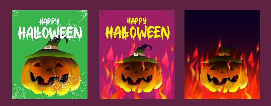 Halloween holiday ilettering in cartoon style. Use it for poster, background, card design.