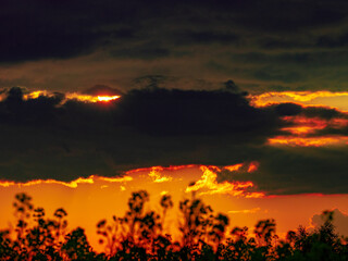 Burning dark sky
