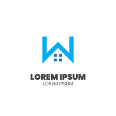 Letter W House Logo. housing logo with a W shape. This simple and minimalist logo can be used for companies in the lodging sector