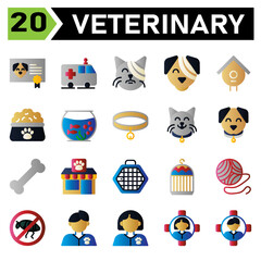 Fototapeta na wymiar Veterinary icon set include certificate, vaccine, animal, pet, dog , ambulance, car, rescue, pet, animal rescue, bandage, cat, pet, vet, veterinary, bandage, dog, pet, vet, veterinary, birdhouse, nest
