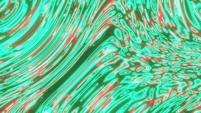 Emerald and red hypno waves VJ loop background