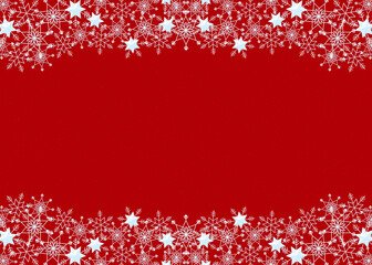 雪の結晶　フレーム　水色　背景　赤　ダスト（赤）