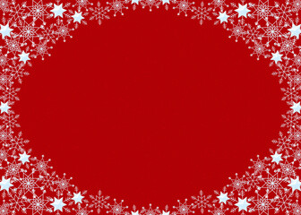 雪の結晶　フレーム　水色　背景　赤　ダスト（赤）