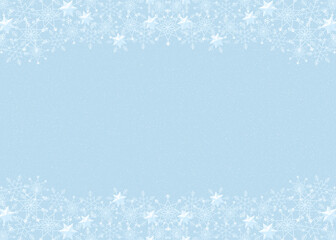 雪の結晶　フレーム　白＆水色　背景　ライトブルー　ダスト（白）