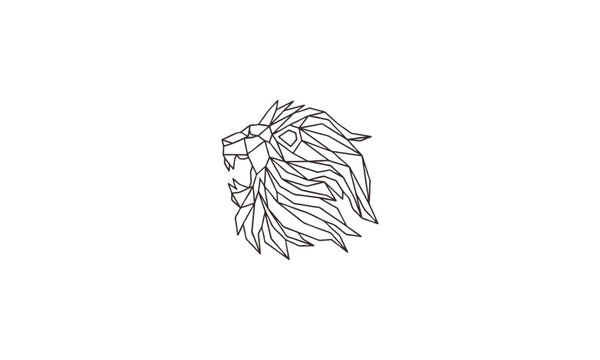 polygon geometry graphich lion vector illustration