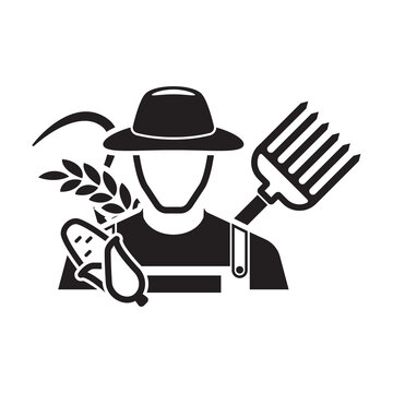 Farmer icon isolated illustration.